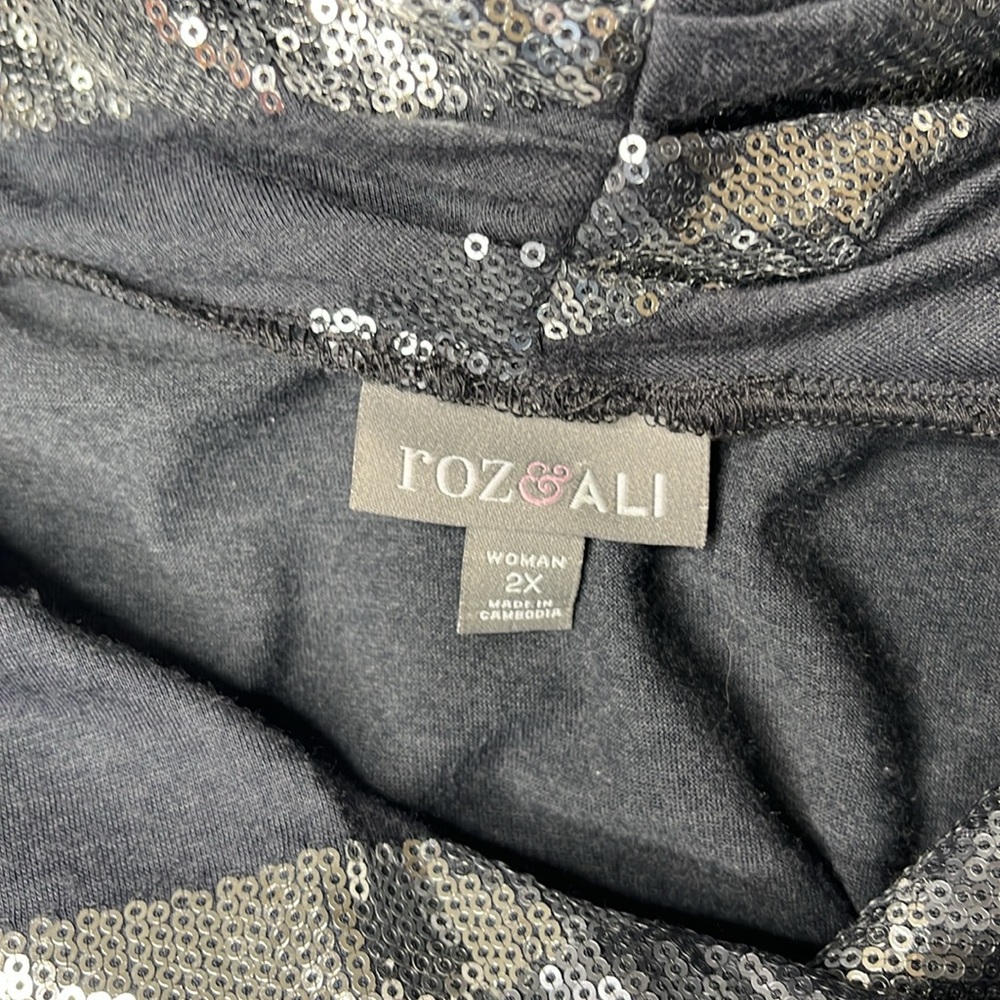 Roz & Ali size 2X  cowl neck Sequin Tank - Picture 7 of 7